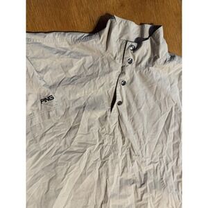 PING‎ Collection Pullover Jacket Mens M Tan Golf Windbreaker 1/4 Snap